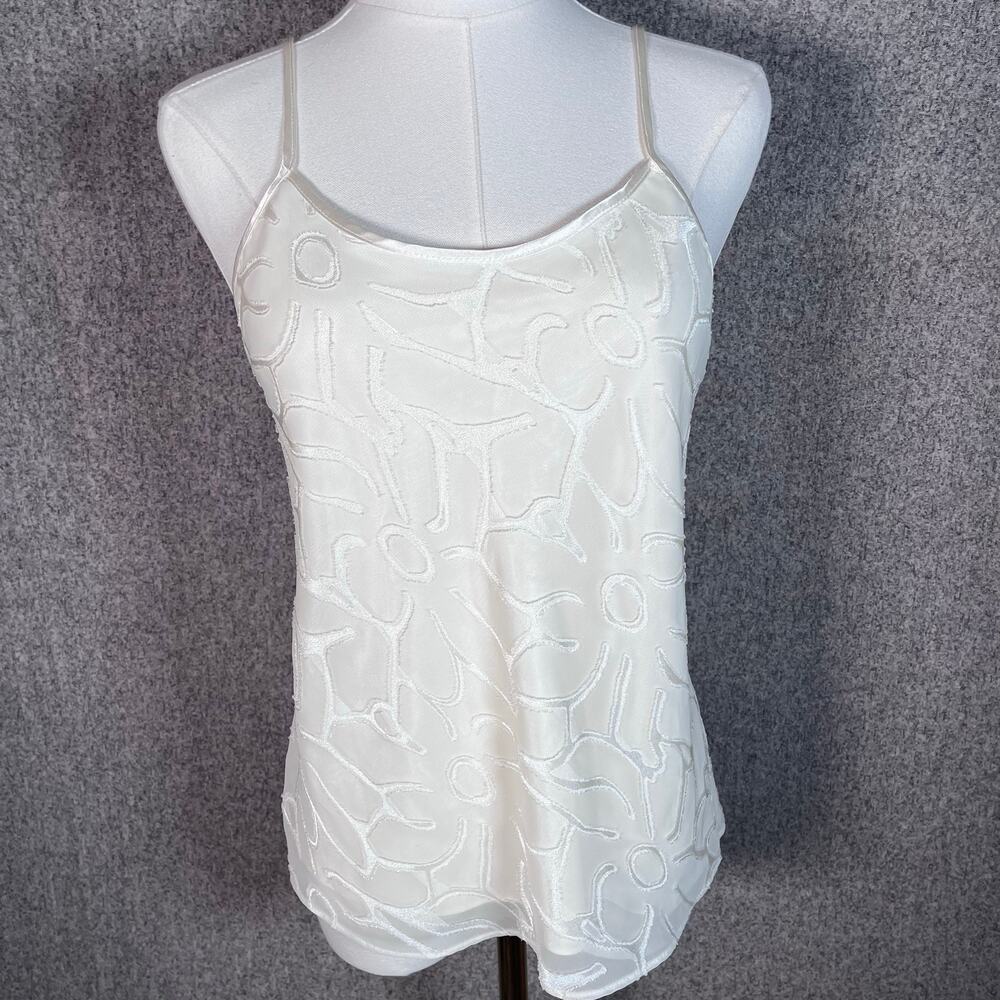 VTG 90s Regency Ethereal Cottage Core Women's Patterned Mesh Slip Top Size S